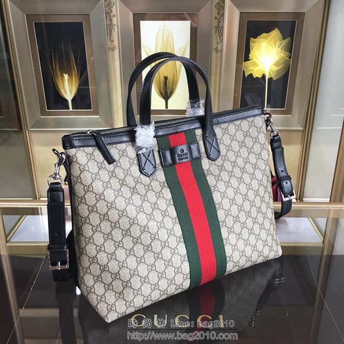 GUCCI 古馳男包 新款 368558 pvc配皮 Gucci男包 男士手提包 可肩背